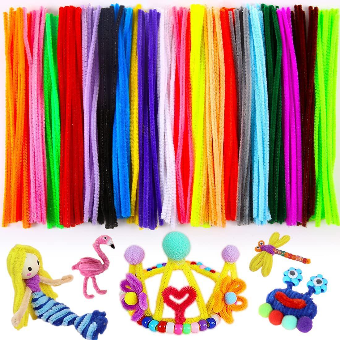 Pipe Cleaners for Crafts (200pcs in Gray), 12 inch Long Pipe Cleaners, Pink  Pipe Cleaners.