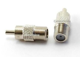 2pk RCA Plug to F-Type Connector Jack Adapter AV-A06-2 - $12.99