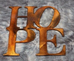 Hope Word (Boxed) - Metal Wall Art - Copper 7" x 7" - $14.23
