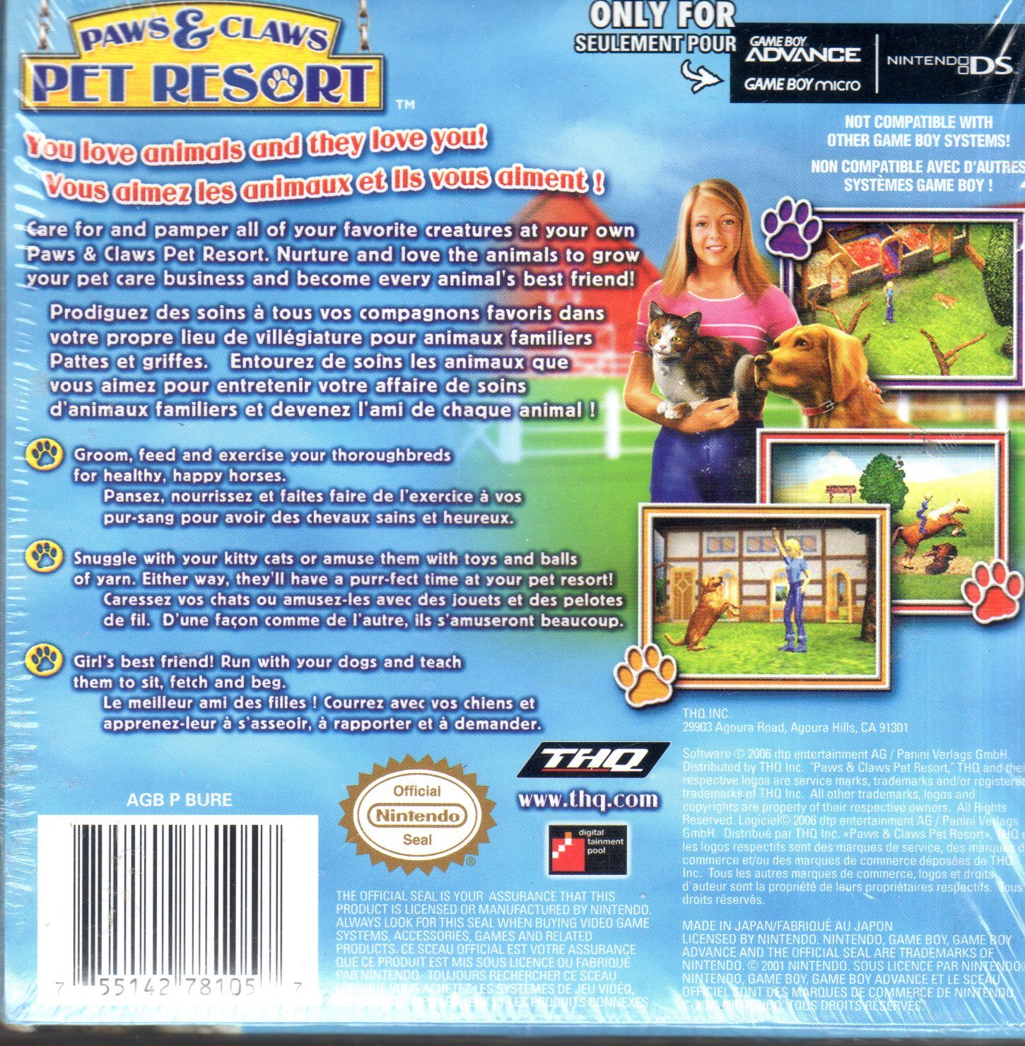 Paws and Claws: Pet Resort Nintendo DS Used