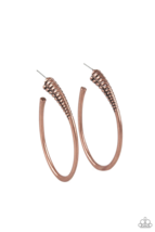 Paparazzi Fully Loaded Copper Hoop Earrings - New - $4.50