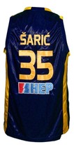 Dario Saric #35 KK Zagreb Croatia Basketball Jersey New Sewn Navy Blue Any Size image 2
