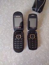 Lot of 2 Verizon Samsung Flip Cell Phone Phones No Cords But WORKS - $18.49