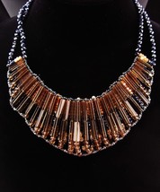 Dramatic glass bib designer Necklace - cleopatra collar - 100s of glass ... - $145.00