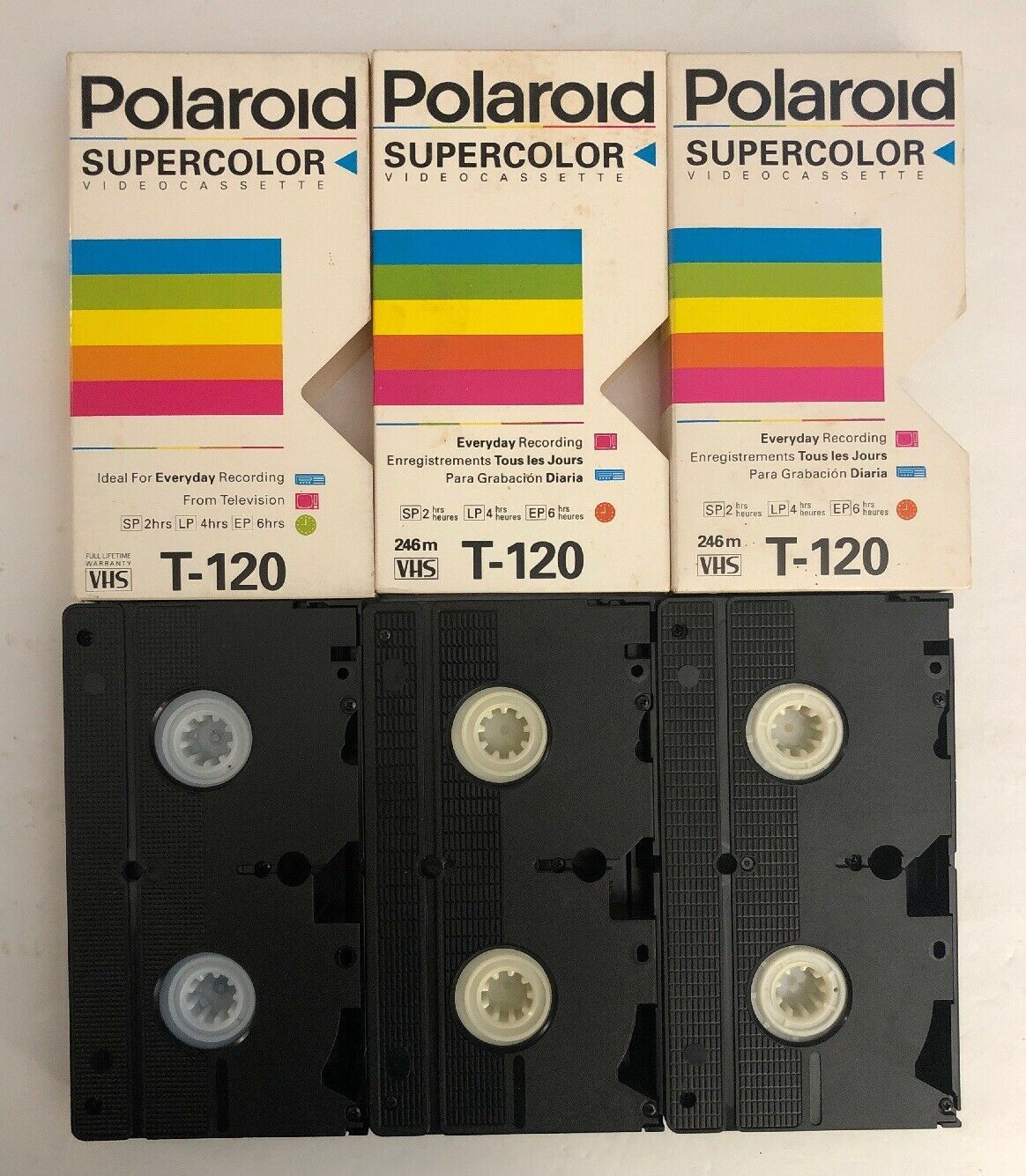 Polaroid, Media, 3 New Polaroid Blank Vhs Tape T120 Supercolor Video  Cassette Sealed 6 Hrs