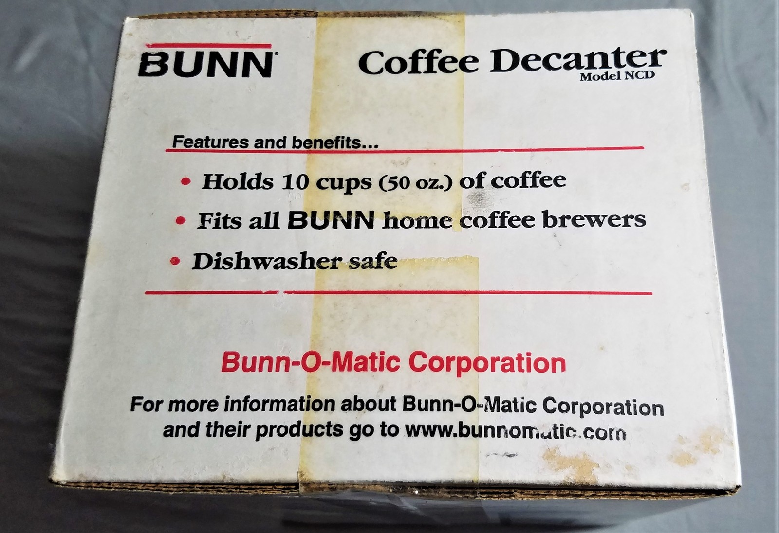 Bunn Replacement Coffee Decanter 50ozNIBModel NCDUSA Replacement