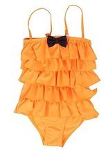 Beautiful Baby Girl Swimsuit Lovely Siamesed Swimsuit Orange 2~3Y