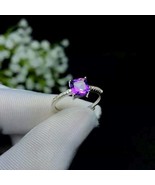 2Ct Cushion Cut Amethyst Solitaire Engagement Ring 14K White Gold Finish - $138.83