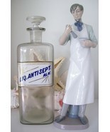 RARE 12&quot; Glass Label Apothecary Bottle~LUG~1800&#39;s~LIQUID ANTISEPTIC SOLU... - $337.49