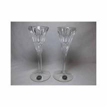 Pair Vtg LENOX CRYSTAL TAPER CANDLE HOLDERS Marked glass Made Germany 7 ... - $32.38