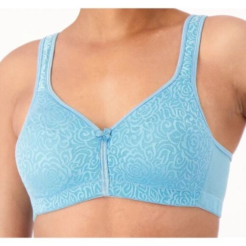Breezies Wild Rose Seamless Wirefree Support Bra (Delphinium Blue, 34 C)  A260367