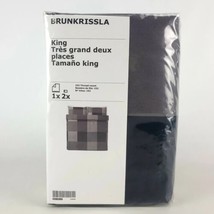 Ikea BRUNKRISSLA King Duvet Cover & 2 Pillowcases Bed Set Black/Gray New - $64.99