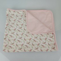 Vintage 2004 Baby Gap Shabby Cotton Floral Flower Girl Blanket Pink Green White - $59.39