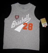 Boys 2 T   Carter's   Baseball #28 Gray Knit Sleeveless Shirt - $12.00