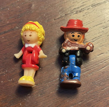 Vintage Polly Pocket 1989 Country Cottage Doll Bluebird Collectible & Cowboy Guy - $14.01