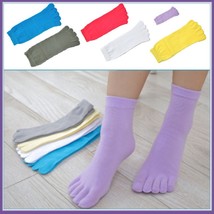 Womens Sporty Stretch Five Finger Toe Socks For Breathable Cotton Comfort
