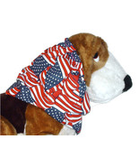 Dog Snood Patriotic Wavy American Flags Cotton Cavalier Spaniel  - $11.00+