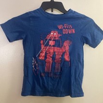 Boys T Shirt Blue W/ Red Mad Robot Wifi’s Down Size 8 Carters Chest 26” - $5.70