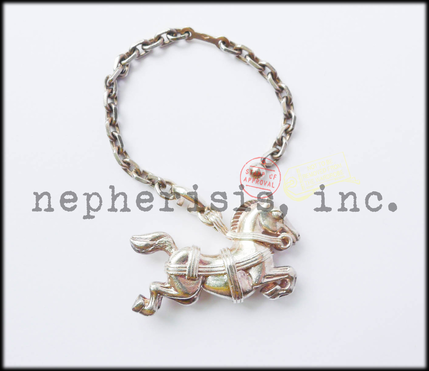 Authentic HERMES Key holder Horse Cheval Sterling Silver #7932