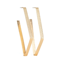Paparazzi Way Over the Edge Gold Hoop Earrings - New - $4.50