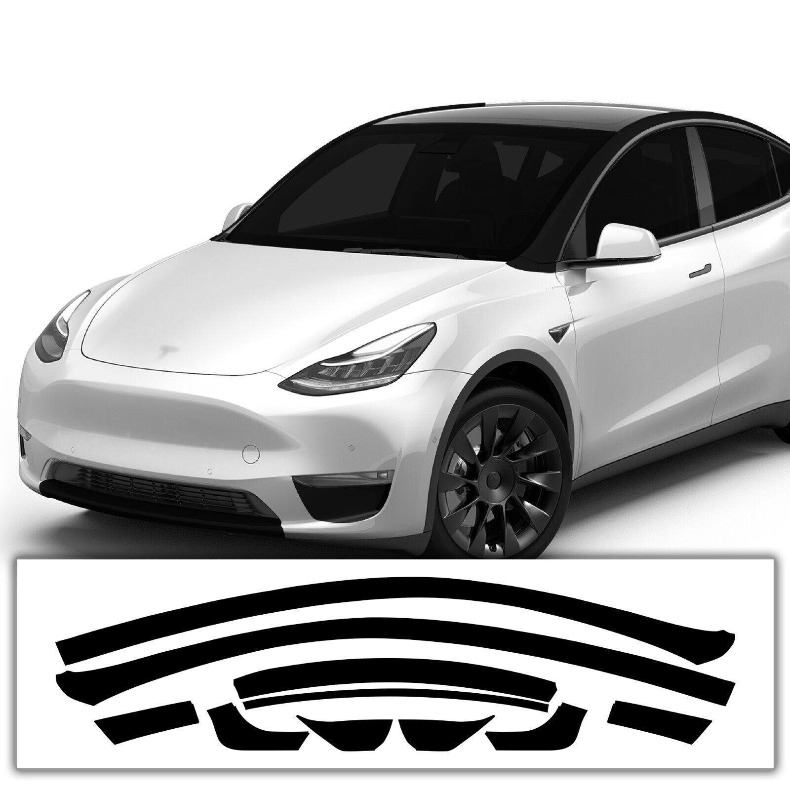 Fits Tesla Model Y Pillar Fog Light Front Bumper Delete Vinyl Decal