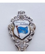 Collector Souvenir Spoon USA Alaska Skagway Flag Porcelain Emblem - $14.99