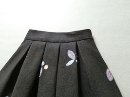 Women Black Winter Wool Pleated Skirt High Waisted Midi Pleated Skirt Plus Size image 5