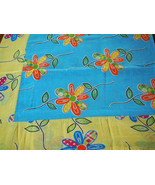 Floral Chita Tablecloth in Blue and Yellow - $30.00