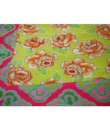 Floral Chita Tablecloth in Green and Pink - $30.00