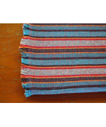 Cotton Throw Utility Blanket in Orange, Red and Blue Stripes - $49.60