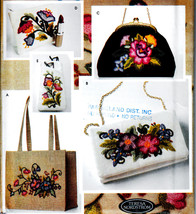 CREWEL EMBROIDERY BAGS - PURSES + ACCESSORIES SEWING PATTERN SIMPLICITY ... - $18.99