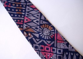 J Blades &amp; Co Tie 100% Silk Abstract Geometric Mens Hand Made Blue Gray ... - $25.00
