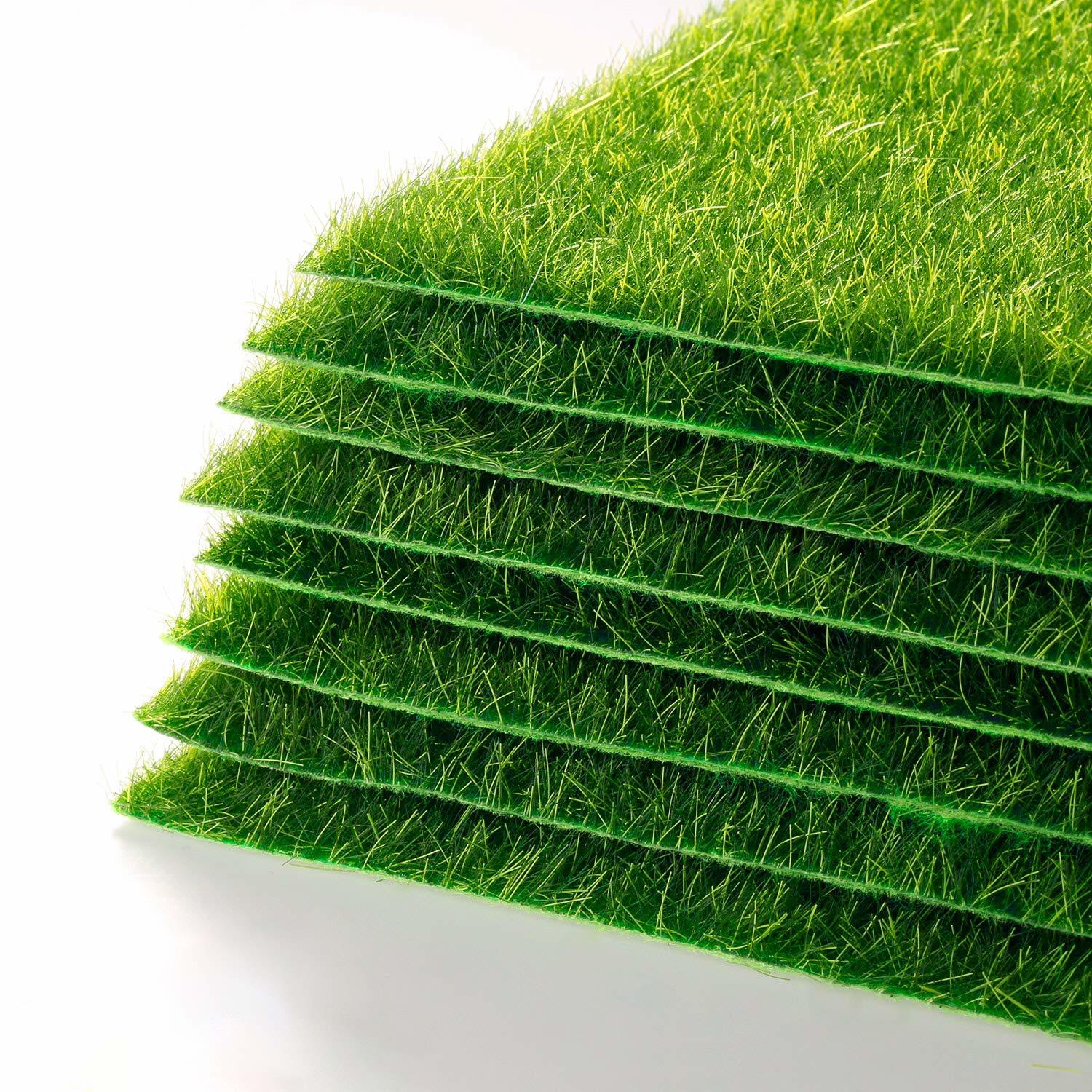 4 Packs Garden Craft Grass Fake Grass for Crafts 6 x 6 Inches Miniature  Ornament Garden Dollhouse DIY Grass Fairy Artificial Grass Lawn