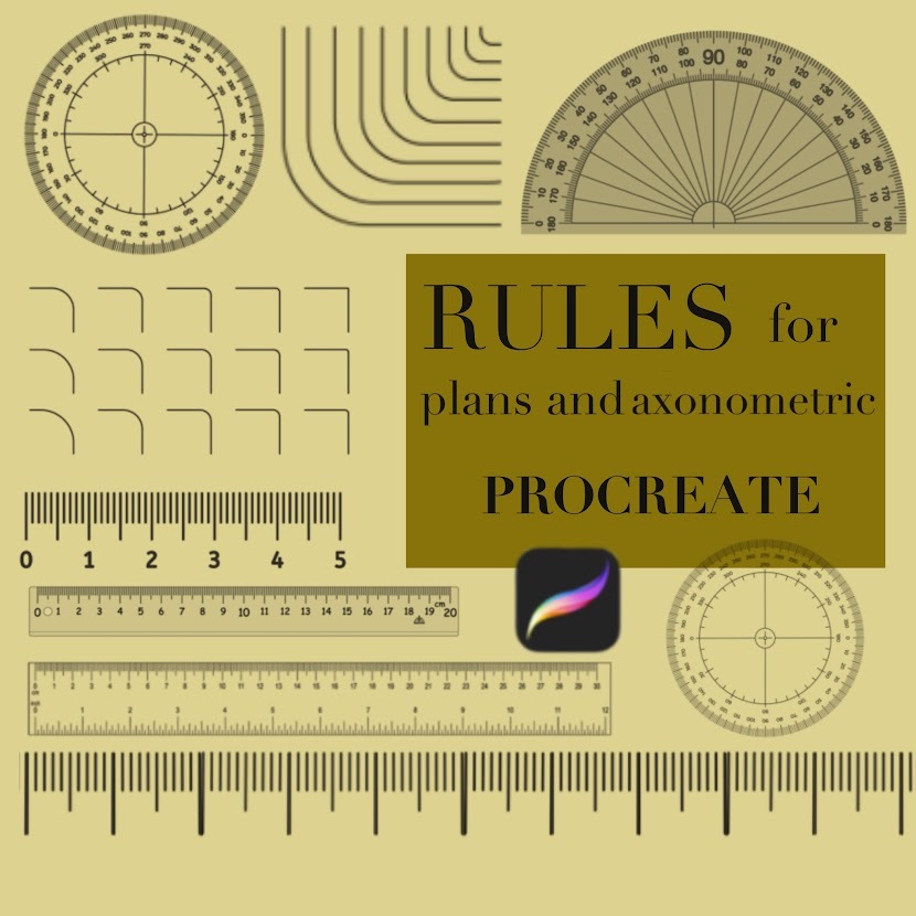 Digital Ruler for Procreate/Perfect for Interior Design Plan