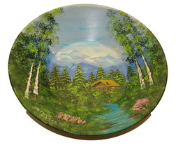 Vintage--Alaska Gold Pan Painting  Metcalf 1977 - $39.00