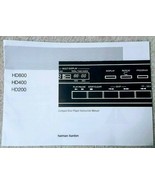 HARMAN KARDON HD200 HD400 HD800 CD PLAYER OWNER&#39;S /INSTRUCTION MANUAL - $7.92