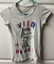 Jaya Apparel T Shirt Girls Size L Gray Wild at Heart Fox Furry Tail  - $7.87