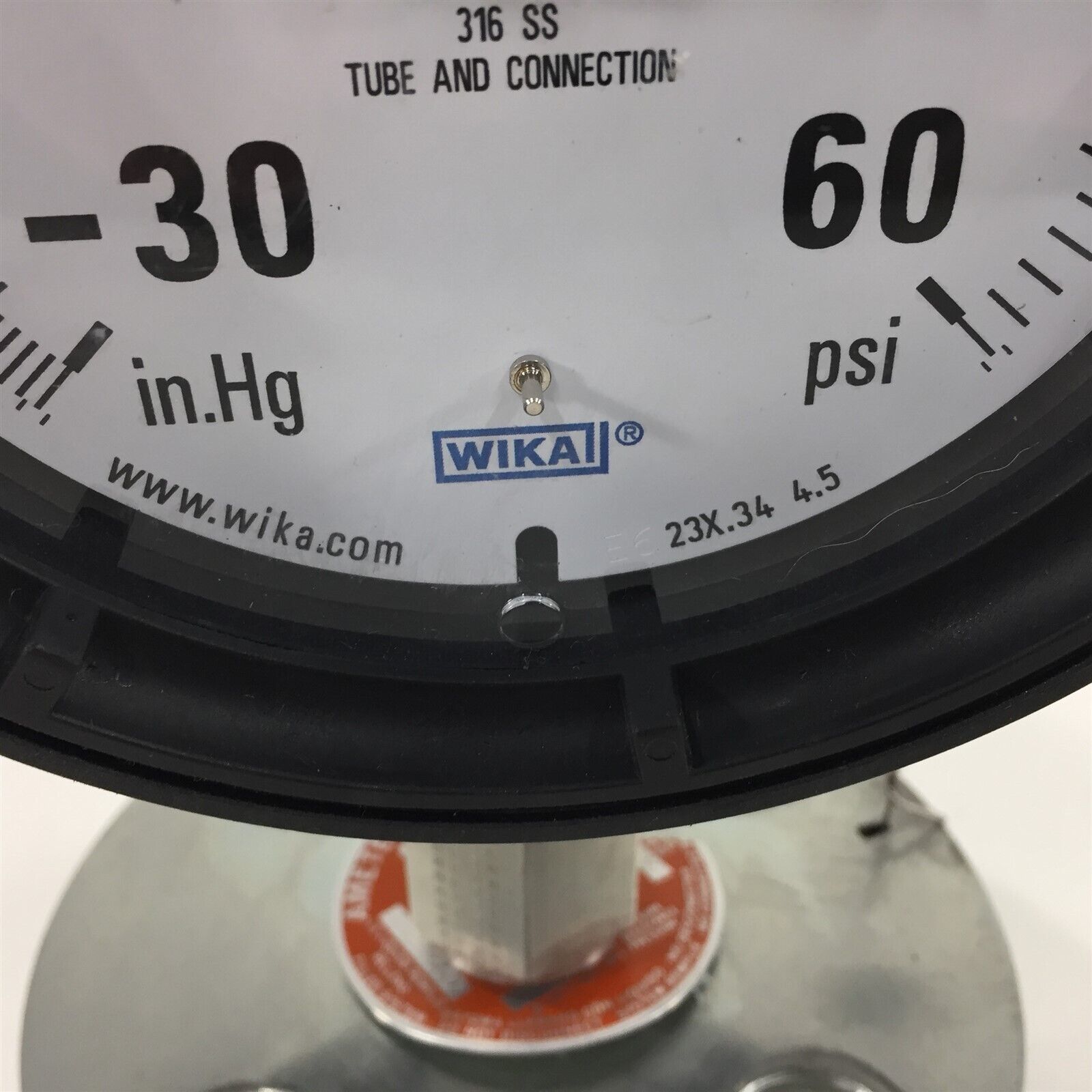WIKA Xsel 30"hg060PSI Vac Pressure Gauge Stainless With Ametek