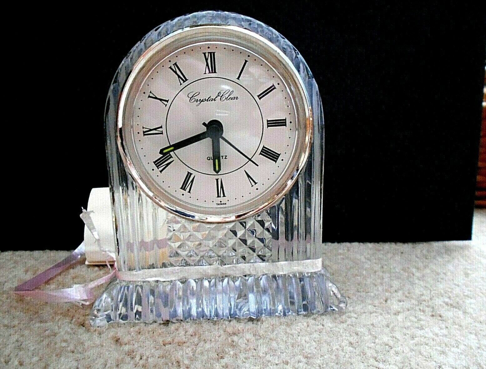 Crystal Clear Quartz Clock 24 Lead Crystal Decorative Collectibles
