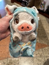 Disney Parks Baby Pua the Pig in a Hoodie Pouch Blanket Plush Doll New image 8