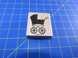 Stampin Up 2005 Baby Carriage rubber stamp stroller buggy - $5.37