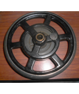 Vintage White Rotary Hand Wheel w/Pulley Locking Screw &amp; Set Screw - $10.00