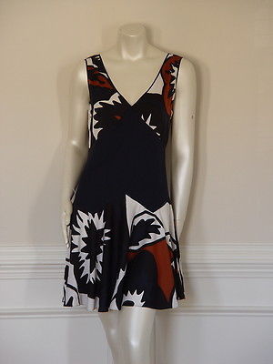 DIANE von FURSTENBERG LAMAN NORMANDIE BLOOM NAVY DRESS - US 2 - UK 6