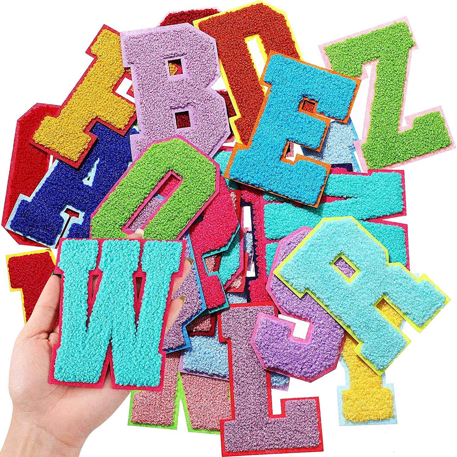 26 Piece Chenille Letter Iron On Patches Sew and similar items