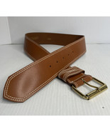 Linda Allard For Ellen Tracy size 12 genuine leather belt Ran Top Stitched - $14.80
