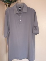 Men&#39;s FootJoy Gray Striped Golf Polo Shirt Sz Large -8th Annual MGA Invi... - $44.54