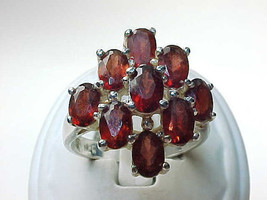 GARNET Vintage Ring set in Sterling Silver - Size 9 - GORGEOUS RING - $105.00