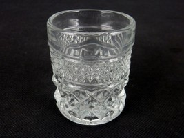 Vintage Toothpick Holder, Pressed Glass, Diamonds &amp; Stripes Pattern, #TP... - $12.69