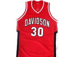 Stephen Curry Custom Davidson College Wildcats Basketball Jersey Red Any Size image 1