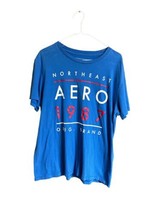 Aeropostale T-Shirt Men&#39;s Size L Short Sleeve Graphic Blue  Northeast - $14.00